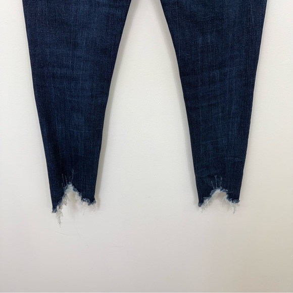 BKE Stella Skinny Dark Blue Ankle Jeans with Frayed Hem A11 - Picture 7 of 7